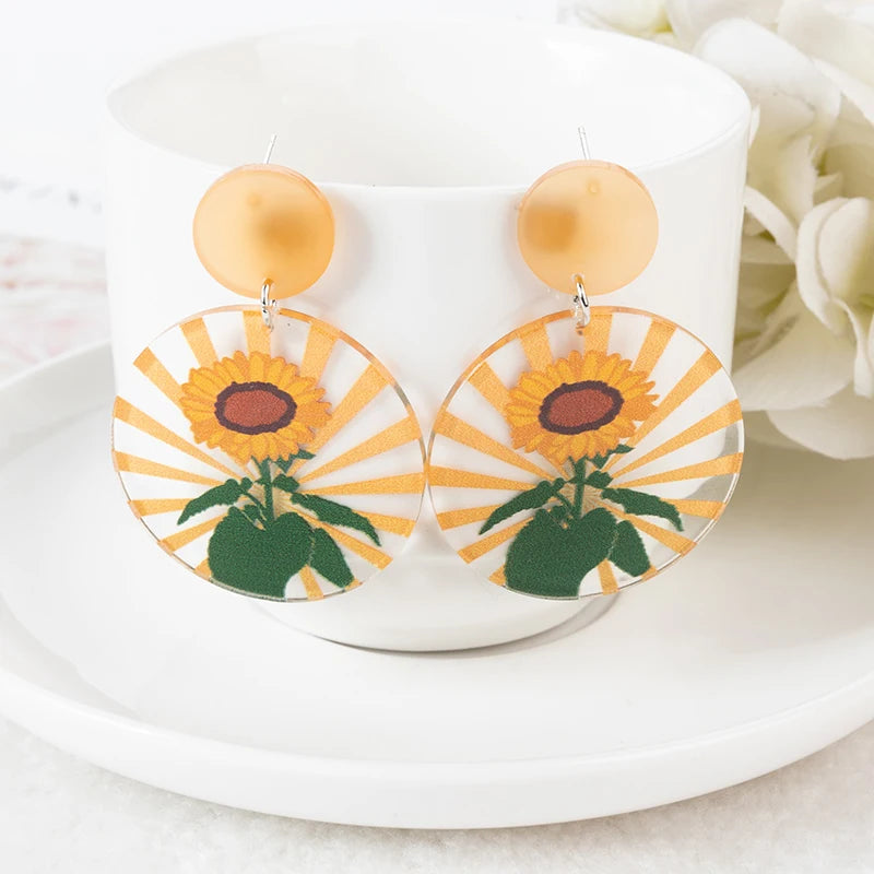 Flower Stud Earrings Pair