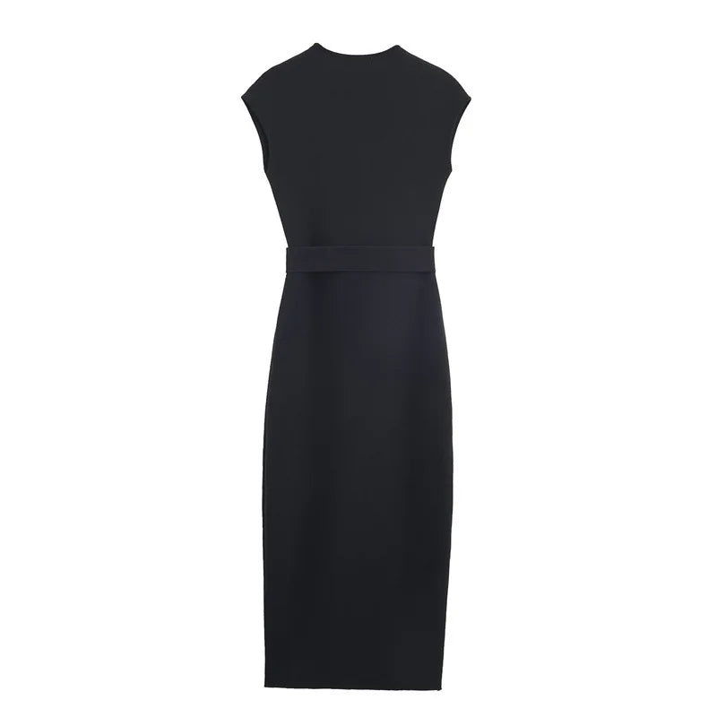 Women's Belted Midi Dress
