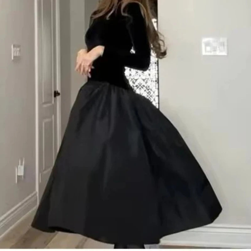 High-Neck Corduroy Dress